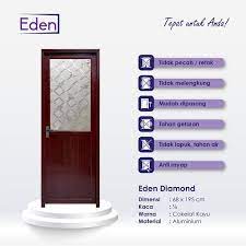 PINTU EDEN DIAMOND 1/2 ALMUNIUM WOOD KIRI